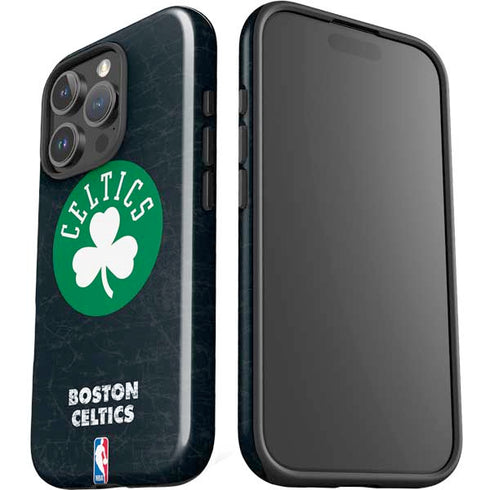 NBA Boston Celtics Black Secondary Logo iPhone 16 Pro Impact Case